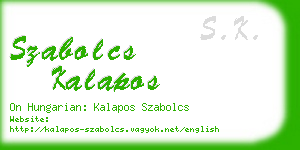 szabolcs kalapos business card